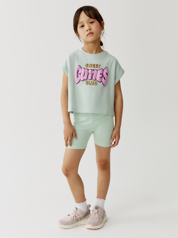 футболка с принтом для девочек от бренда sela вид слева