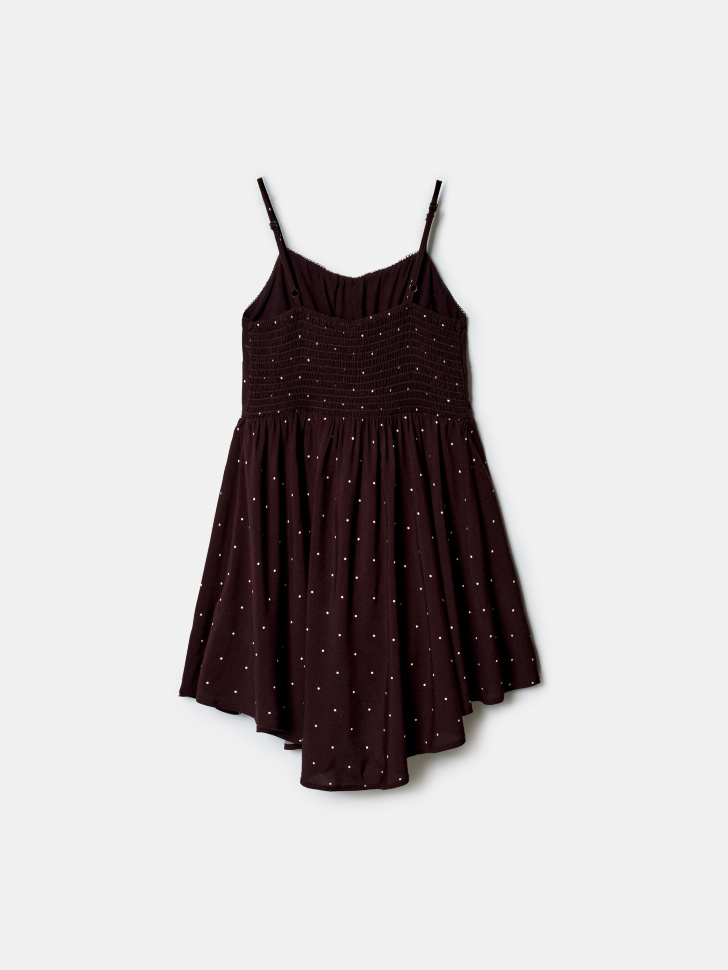 вискозное платье на бретелях для девочек из вискозы спереди