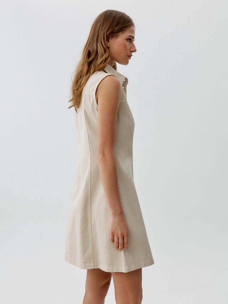 джинсовое мини-платье из россии вид сбоку