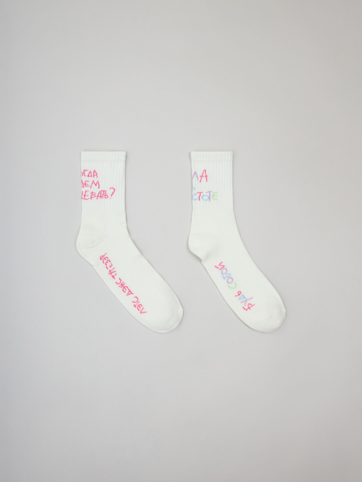 Набор из 2 пар носков с принтом для девочек - фото 1