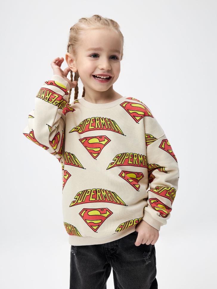

Свитшот с принтом Superman для мальчиков