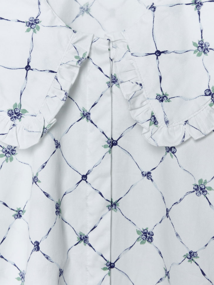 твиловая блузка с принтом и фигурным воротником 4680798790794 по акции