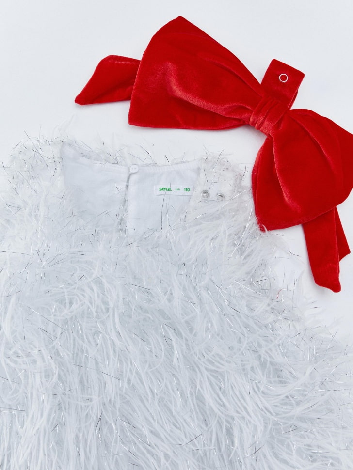 платье с эффектом перьев для девочек 4680798743318 по акции