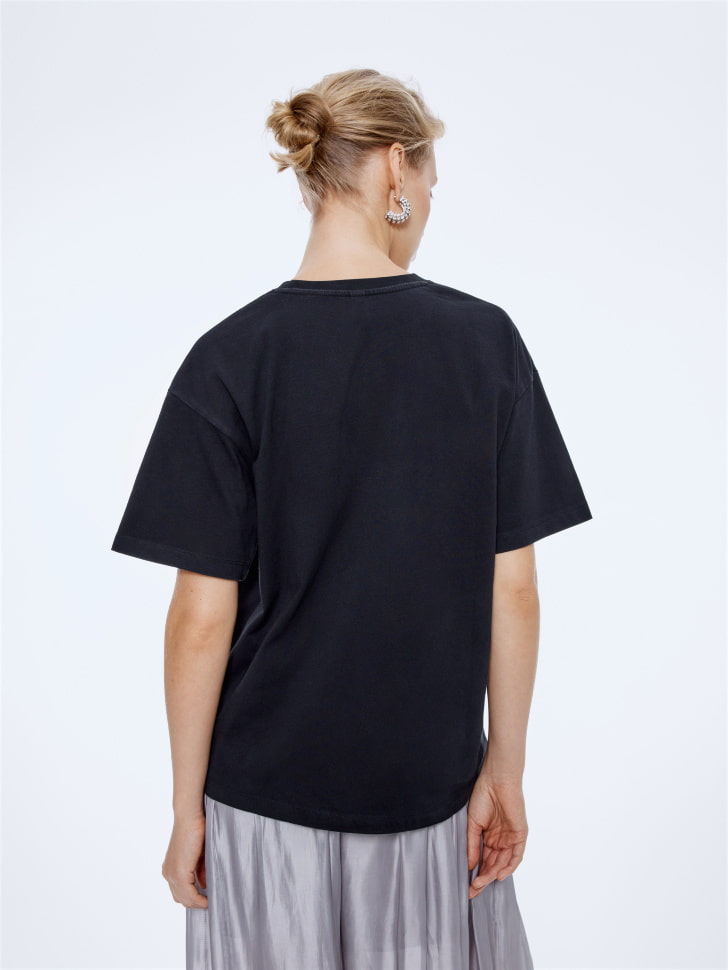 футболка оверсайз с принтом из страз 4610517257246 в интернет магазине