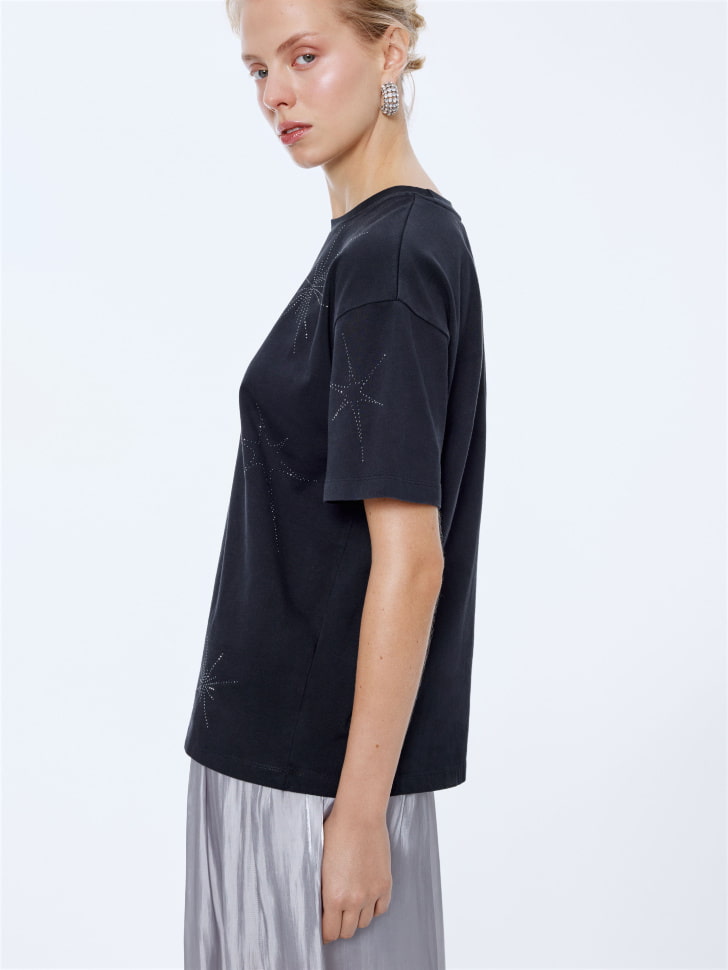 футболка оверсайз с принтом из страз 4610517257246 купить с доставкой