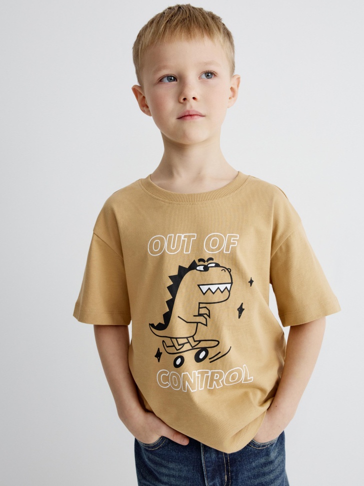 

Футболка оверсайз с принтом для мальчиков, SL5809060202