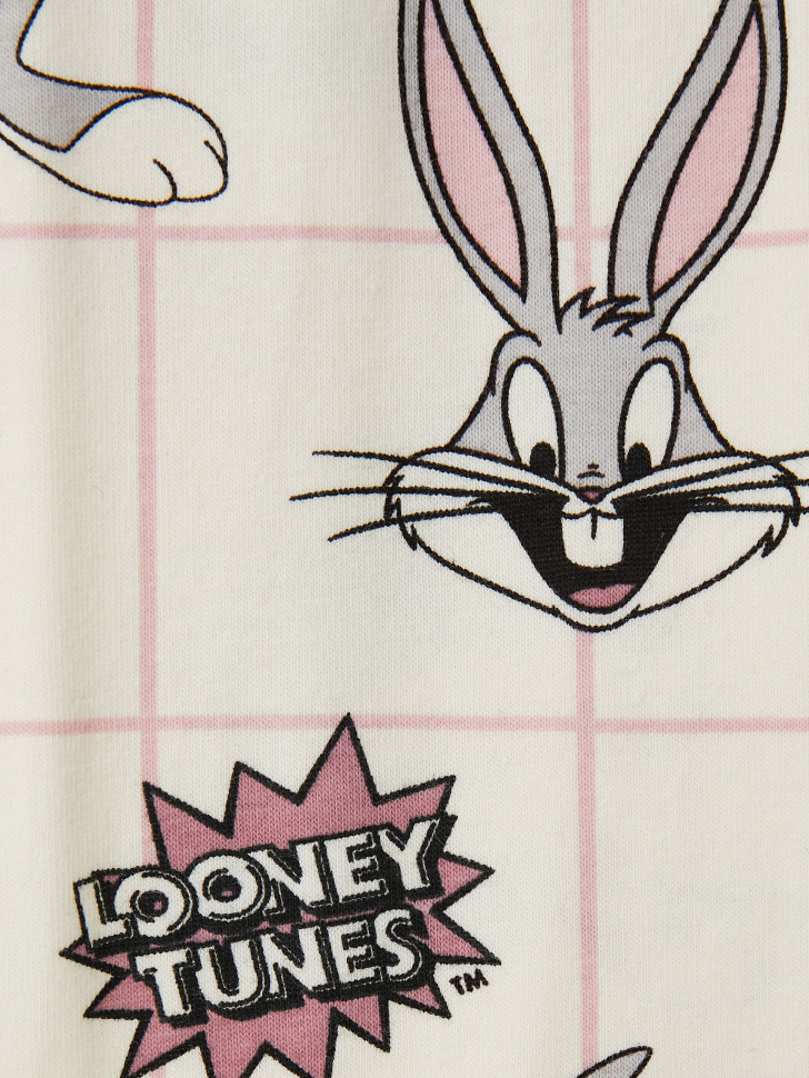 Леггинсы с принтом Looney Tunes для девочек (белый, 104/ 4-5 YEARS) sela 4680129250904 - фото 3