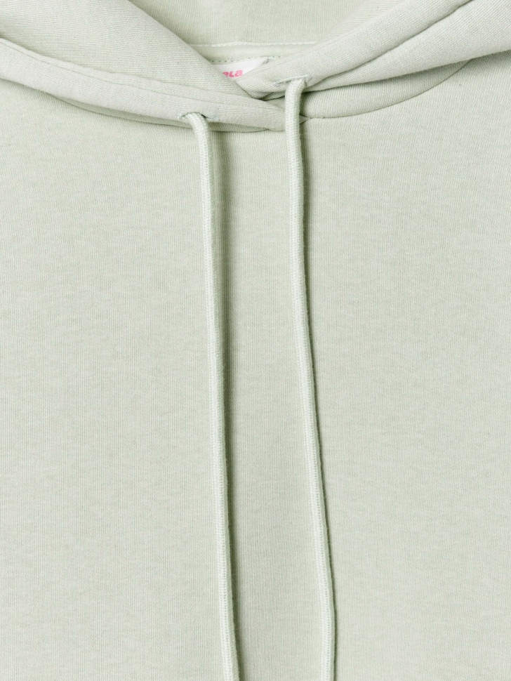 укороченное худи оверсайз из линейки  young из хлопка спереди