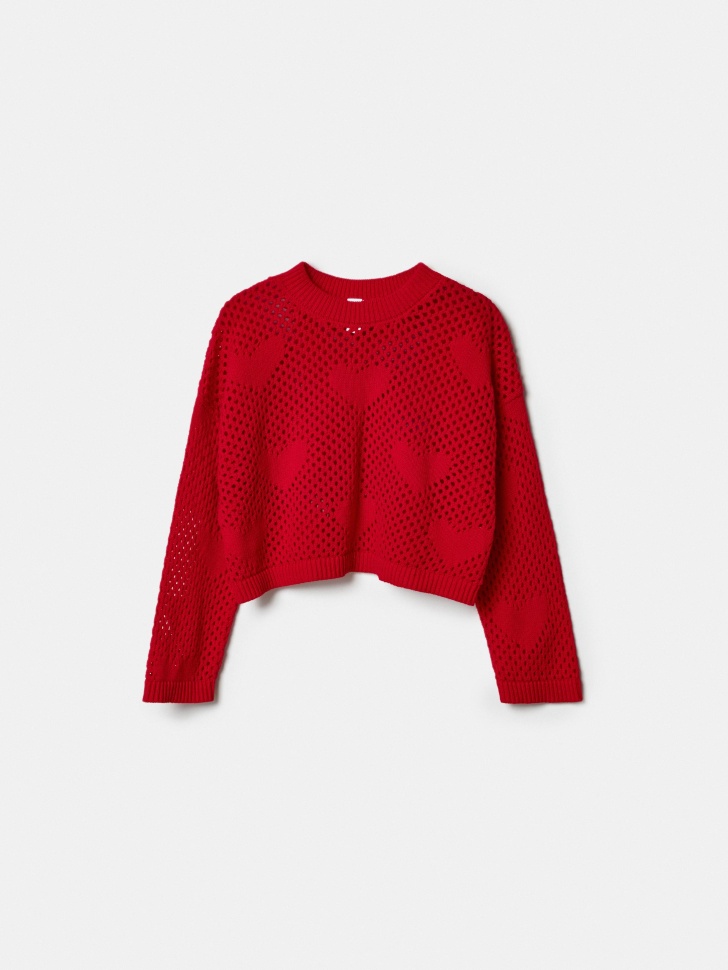 джемпер ажурной вязки для девочек 4610517270726 фотография