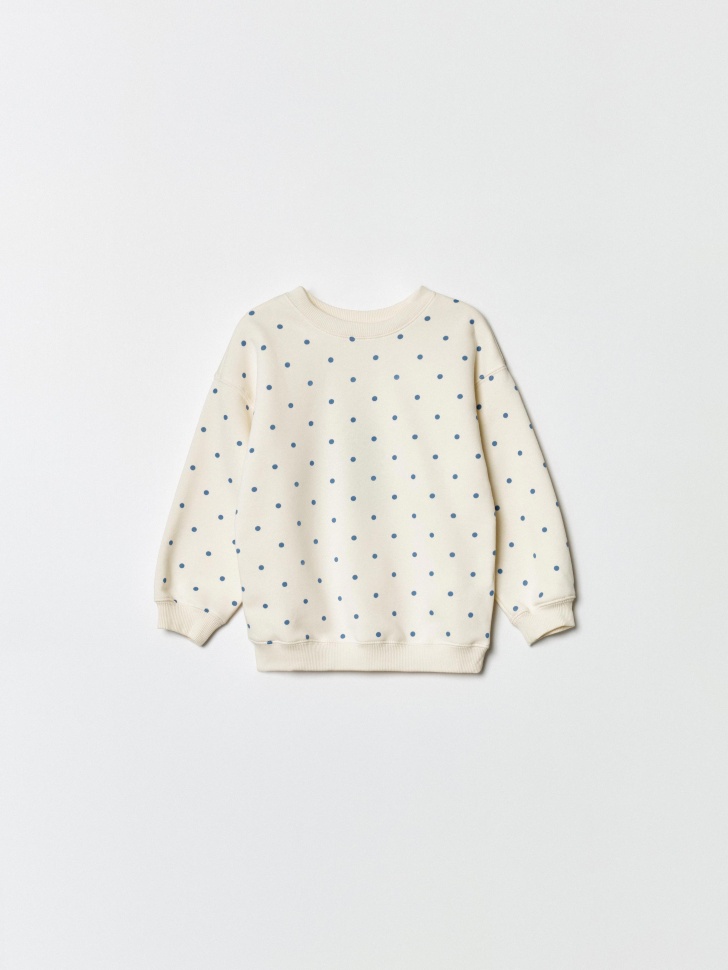 утепленный свитшот в горошек для девочек 4610517205674 фотография