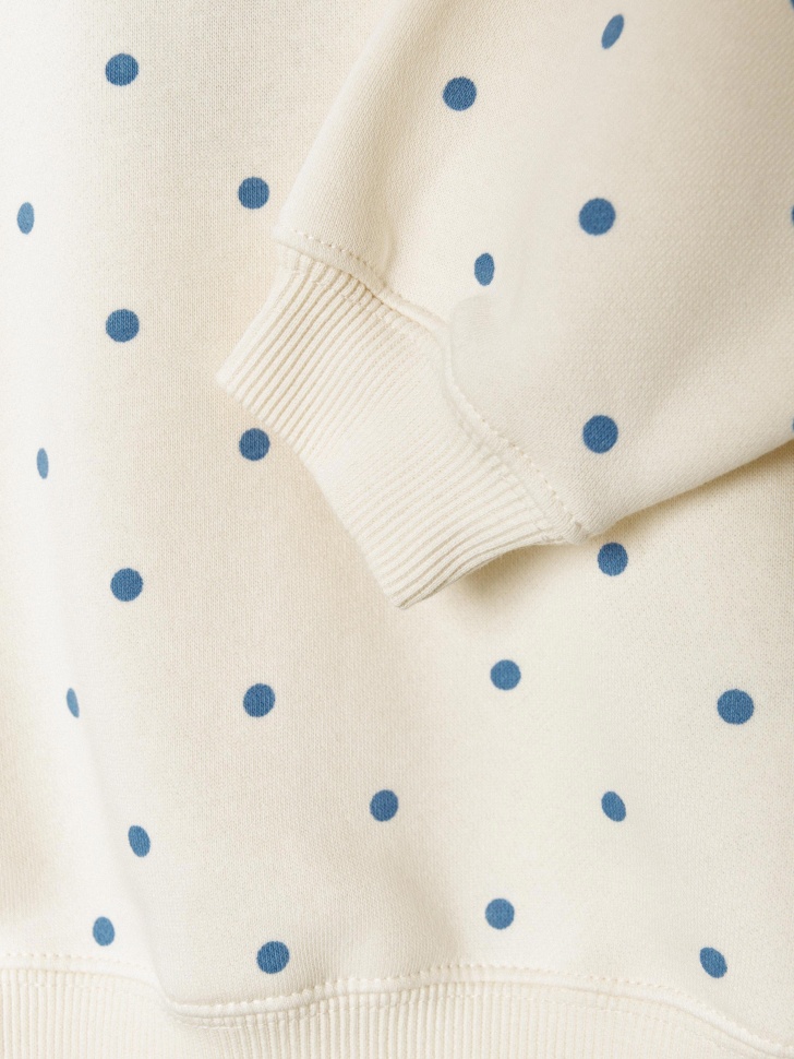 утепленный свитшот в горошек для девочек по цене 1499 руб вид справа