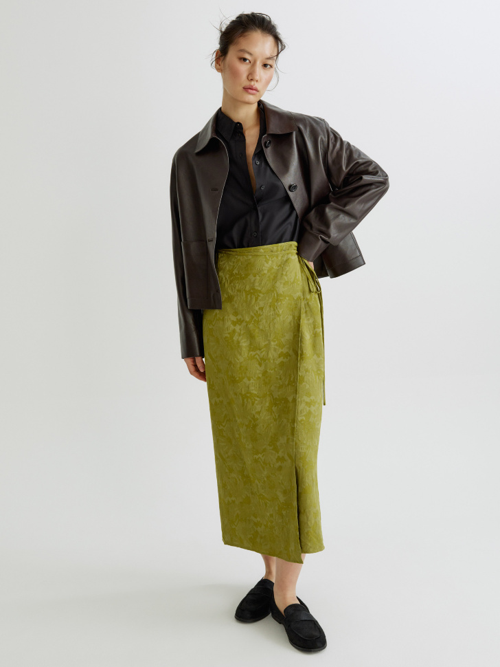 рубашка из лиоцелла и хлопка от бренда sela вид слева