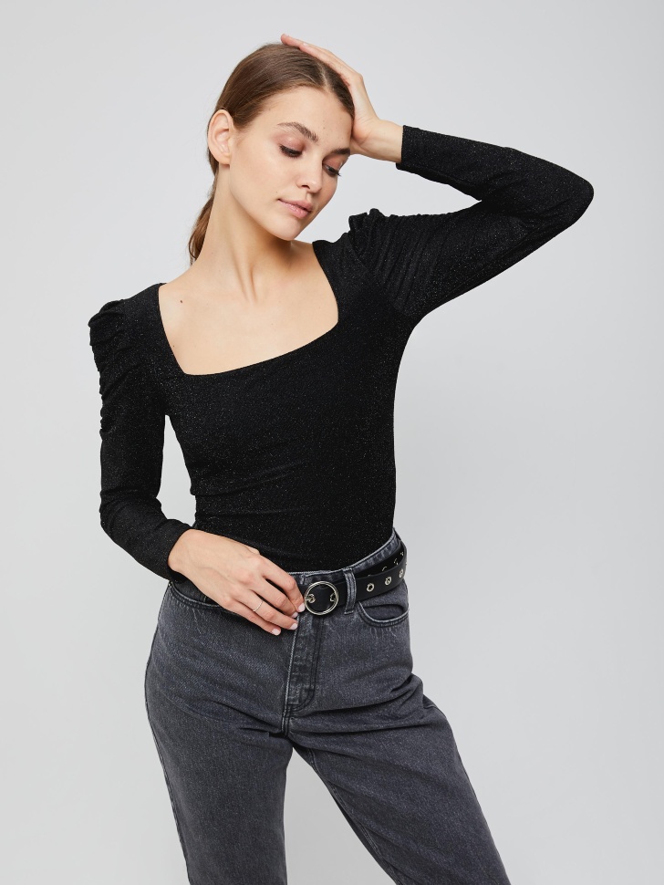 

Топ с люрексом, Черный