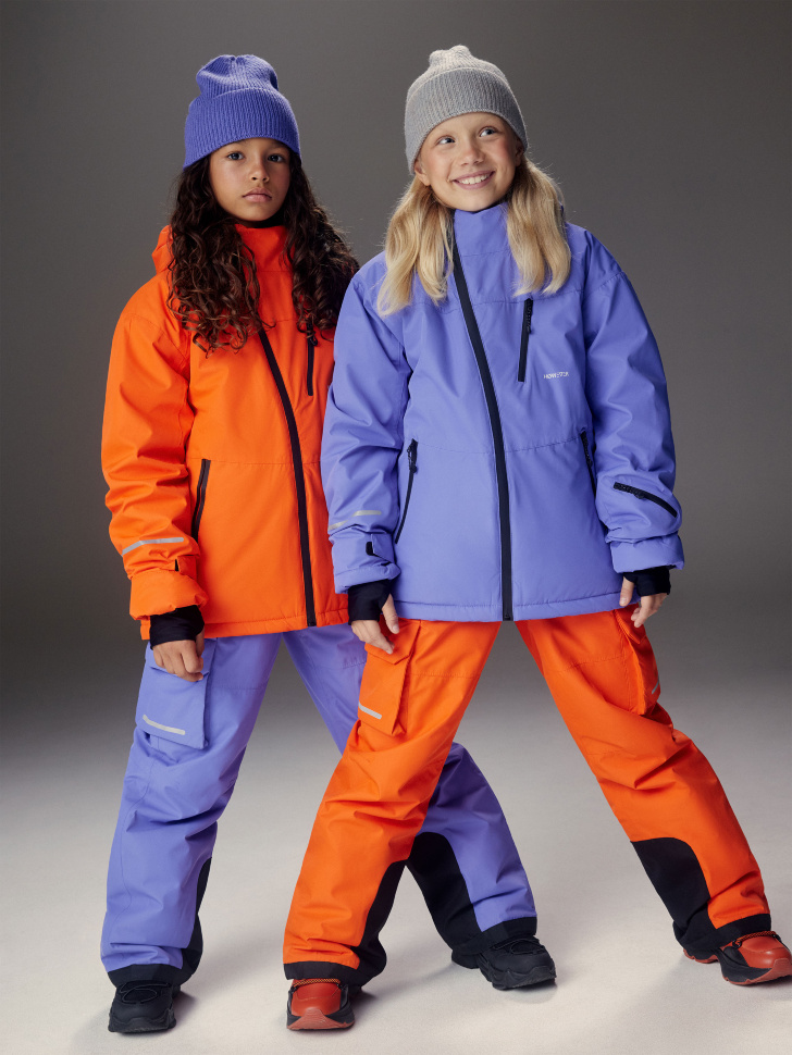 Горнолыжная куртка из технологичной мембраны с лямками для девочек - фото 2