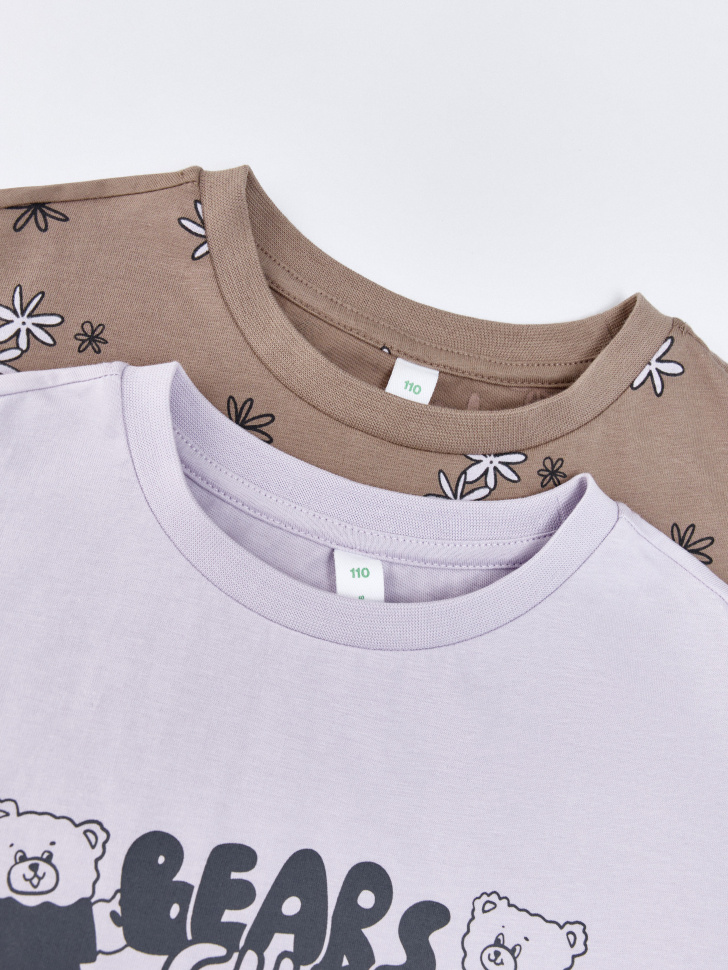 набор из 2 футболок для девочек от бренда sela вид слева