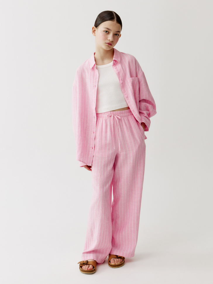 Брюки палаццо Sela для девочек, розовый, арт. 52018