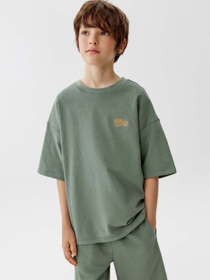 футболка оверсайз с принтом для мальчиков из россии вид сбоку