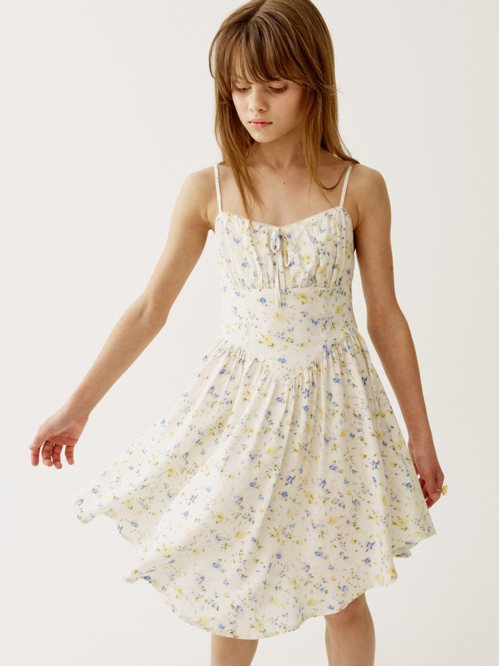 Платье SELA для девочек, белый, арт. 51480