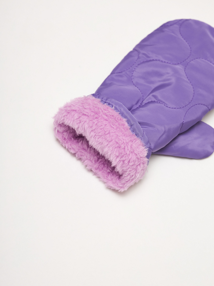 Непромокаемые стеганые варежки для девочек (фиолетовый, 5-8 YEARS) sela 4680129996499 - фото 2