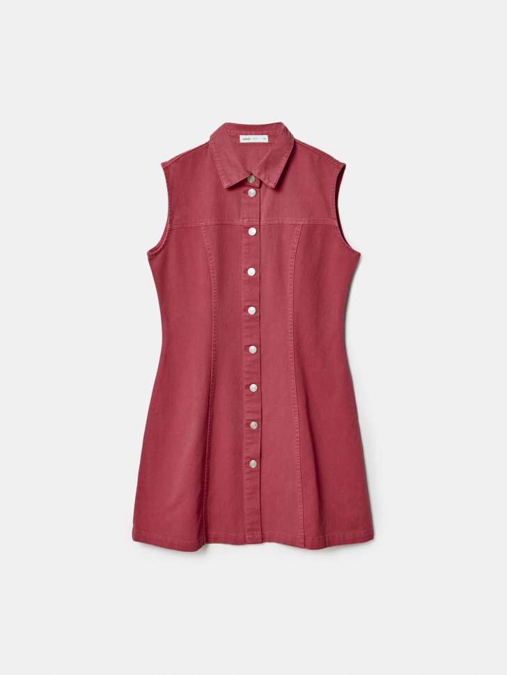 Джинсовое мини-платье Sela, бордовый, арт. 50462