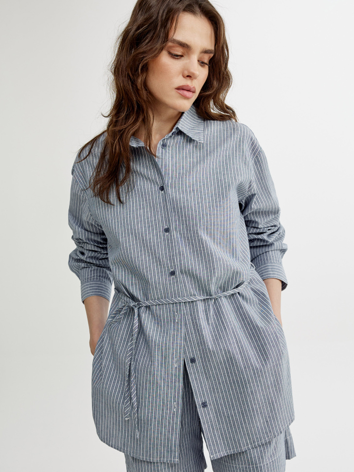 Рубашка Sela прямого кроя, синий, арт. 52556