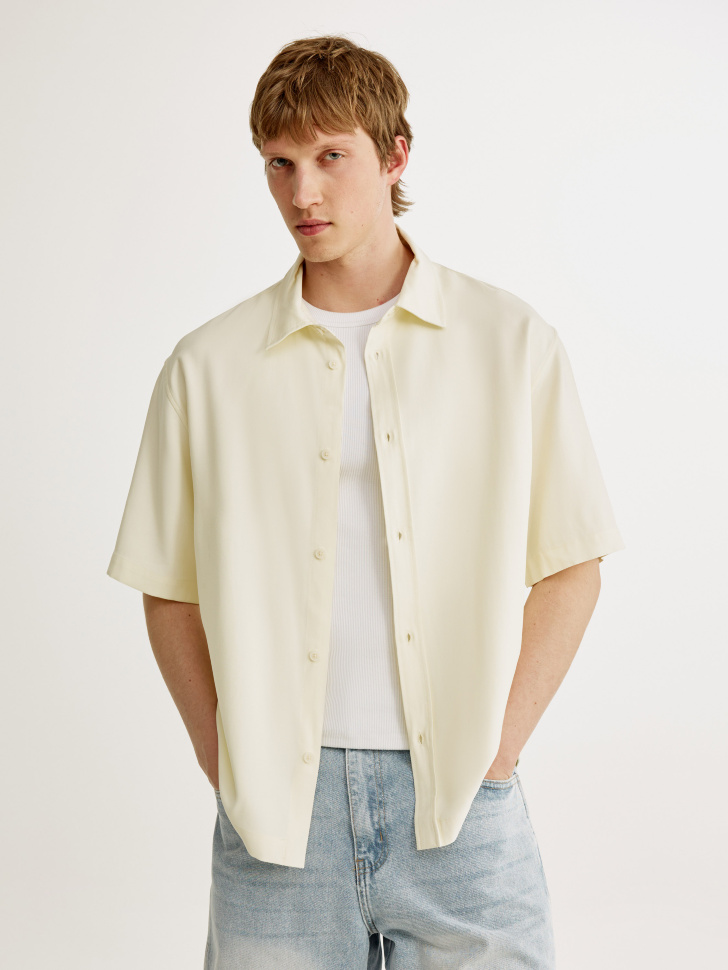 Рубашка Sela с коротким рукавом, бежевый, арт. 54374