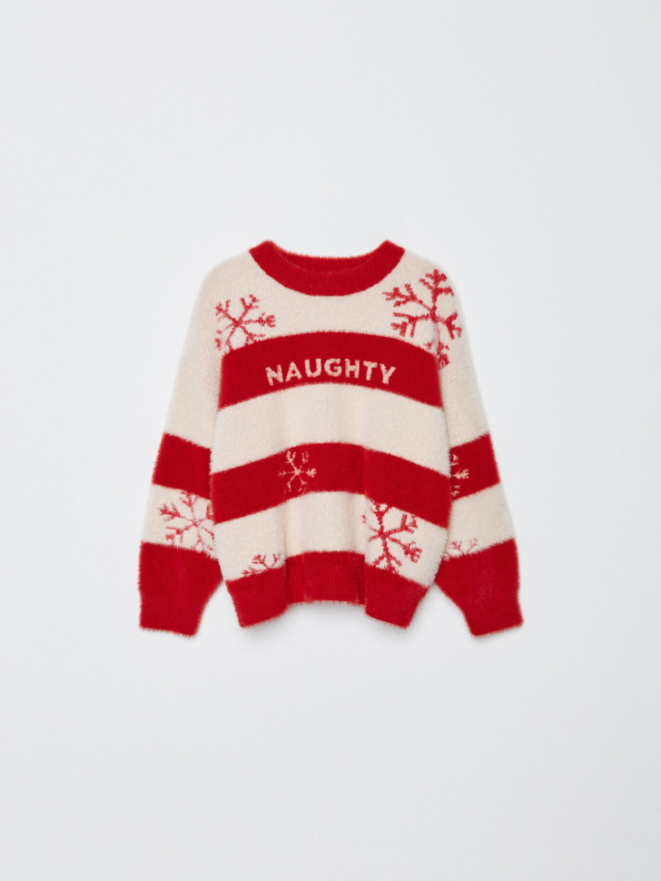 пушистый джемпер с принтом детский по цене 799 руб вид справа