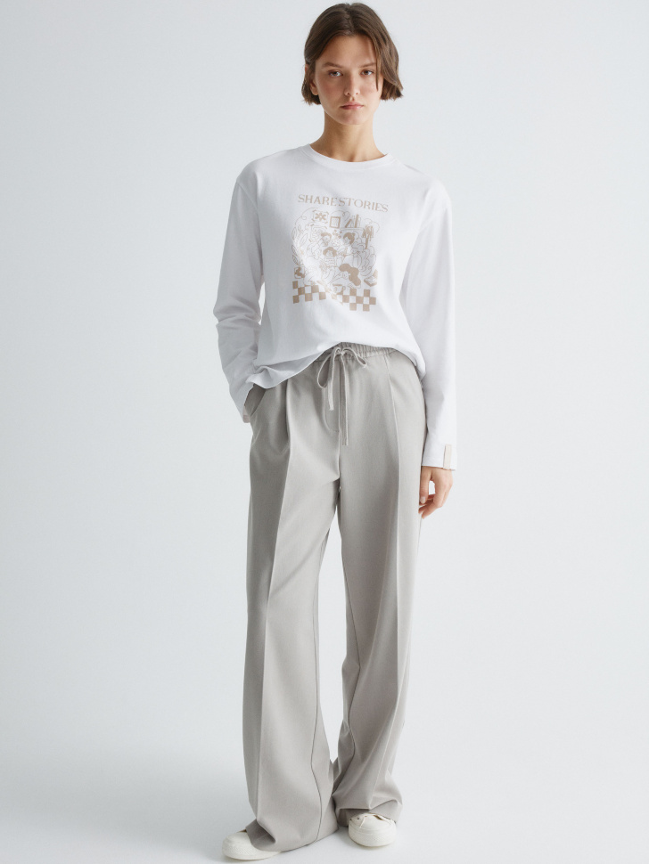 широкие брюки из костюмной ткани 4610517227935 по акции