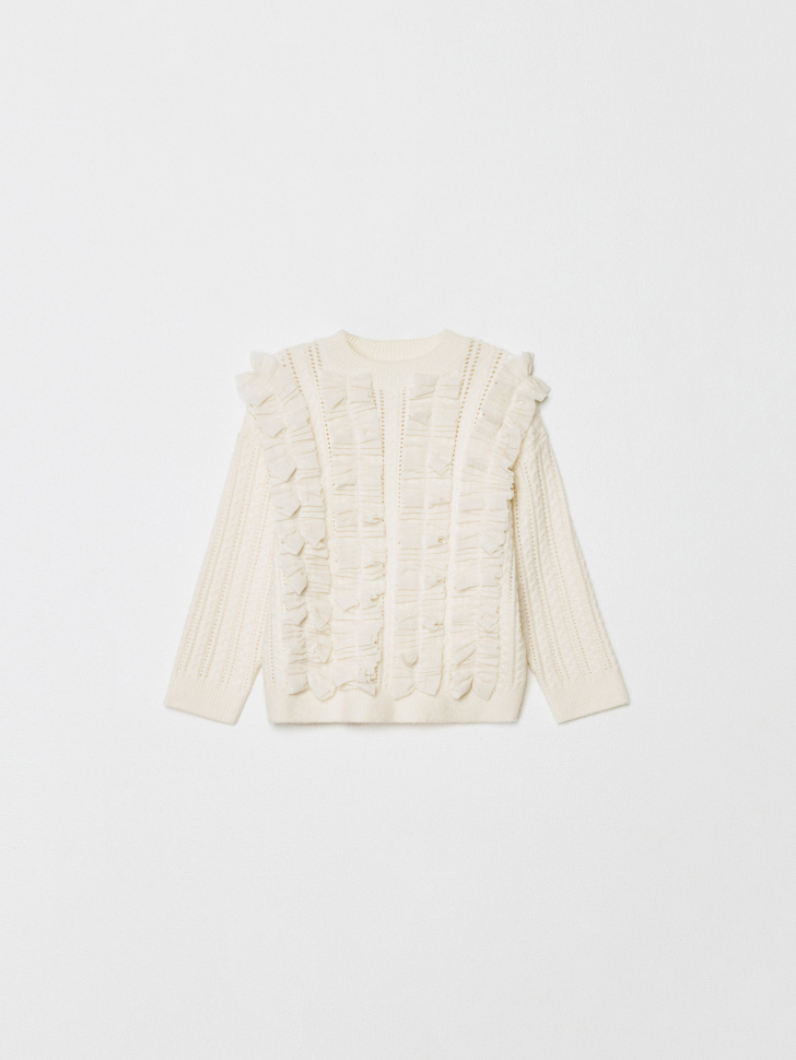 вязаный джемпер с оборками для девочек 4610517140708 фотография