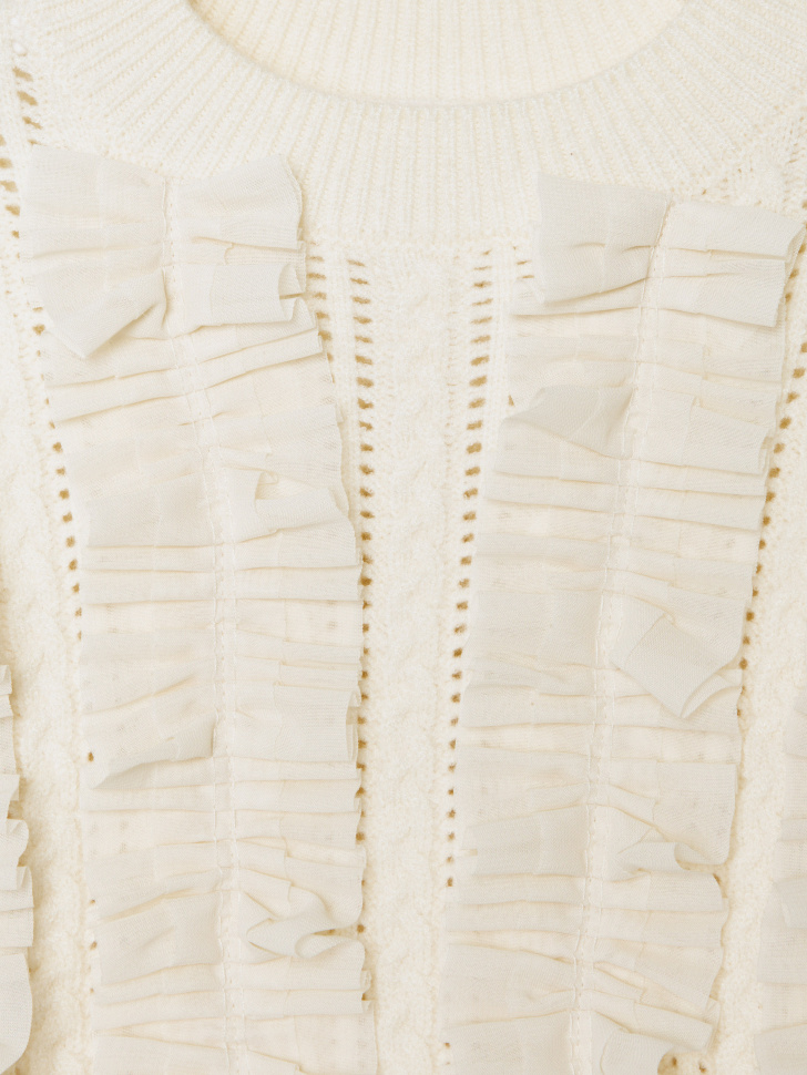 вязаный джемпер с оборками для девочек 4610517140708 в интернет магазине