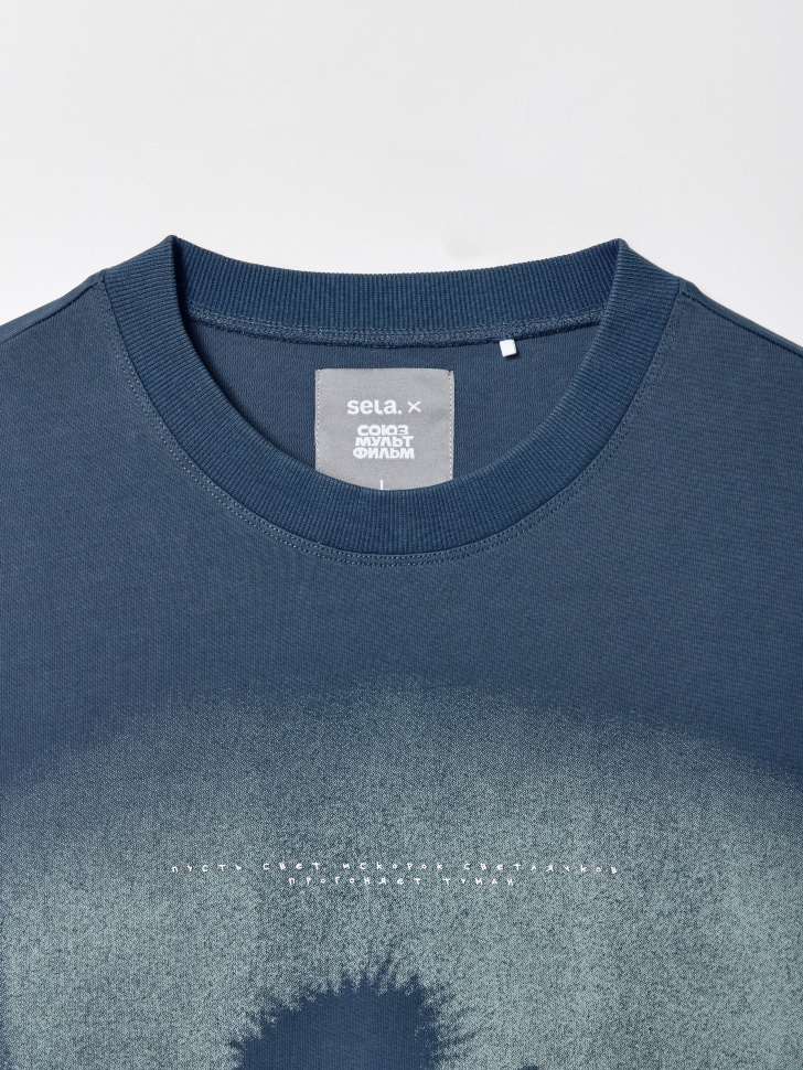 футболка с принтом  x союзмультфильм универсального стиля с лицевой стороны