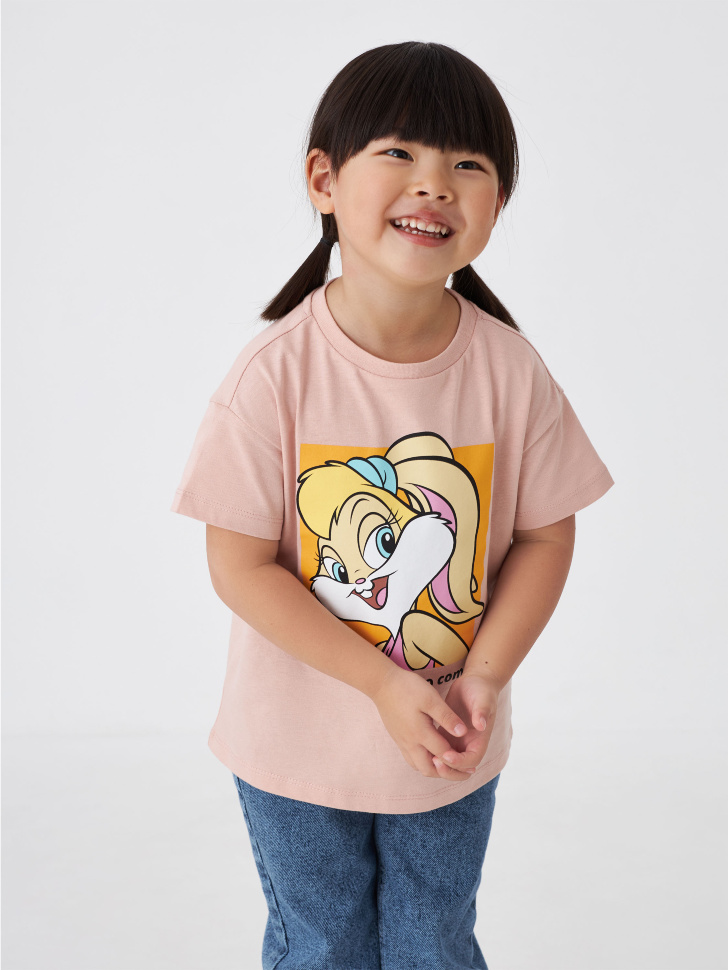 

Футболка с принтом Looney Tunes для девочек, Розовый