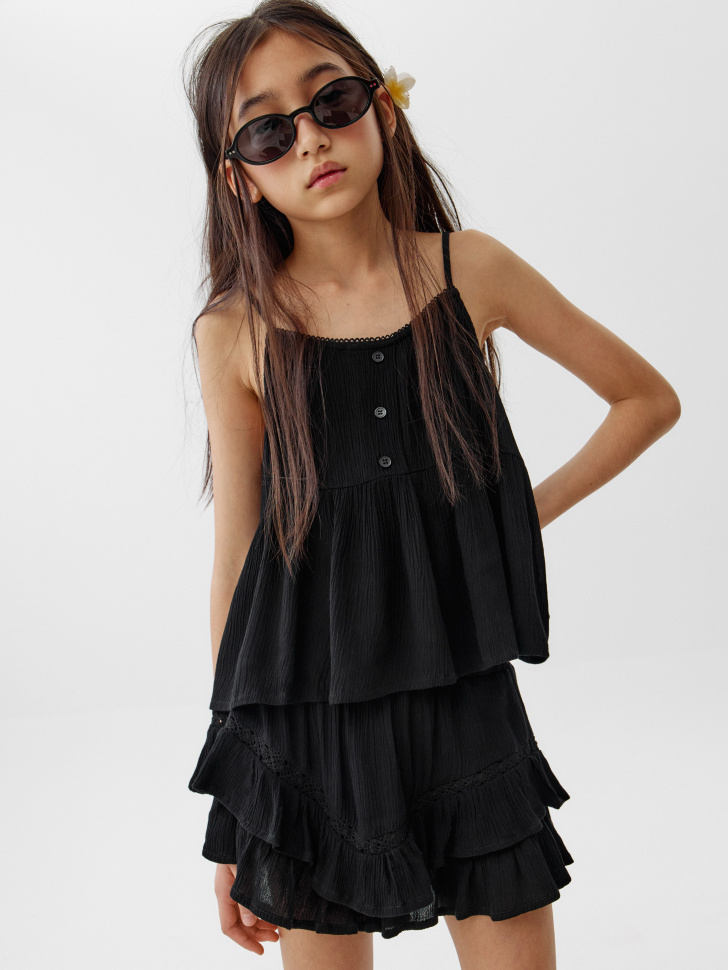 вискозный топ на бретелях для девочек 4610517671219 фотография