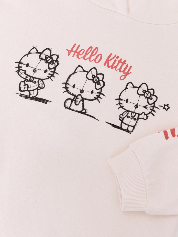 Худи с принтом Hello Kitty для девочек. Фото №3
