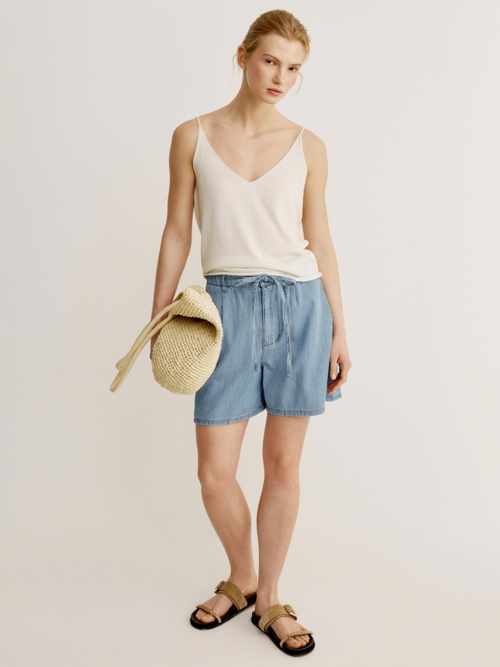 джинсовые шорты из смесового лиоцелла 4640611039356 фотография