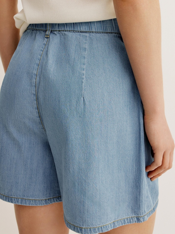 джинсовые шорты из смесового лиоцелла универсального стиля с лицевой стороны