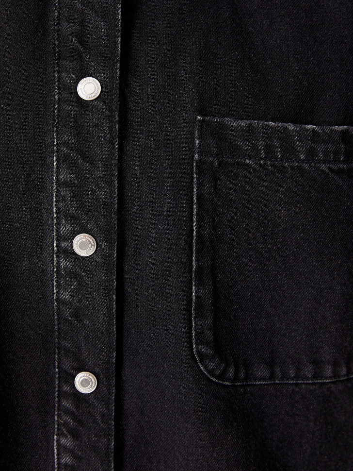 Джинсовая рубашка с коротким рукавом (серый, S) от Sela