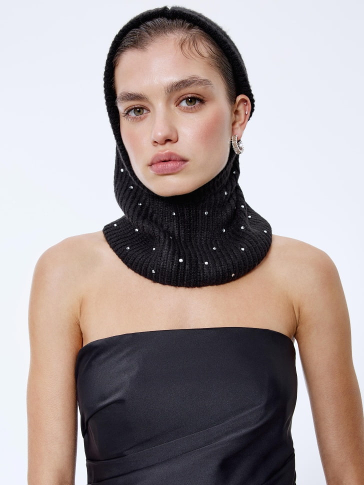 

Вязаный капор со стразами, SL5810163303