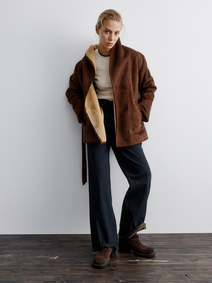 

Двубортная дубленка из искусственной кожи, SL5811011103