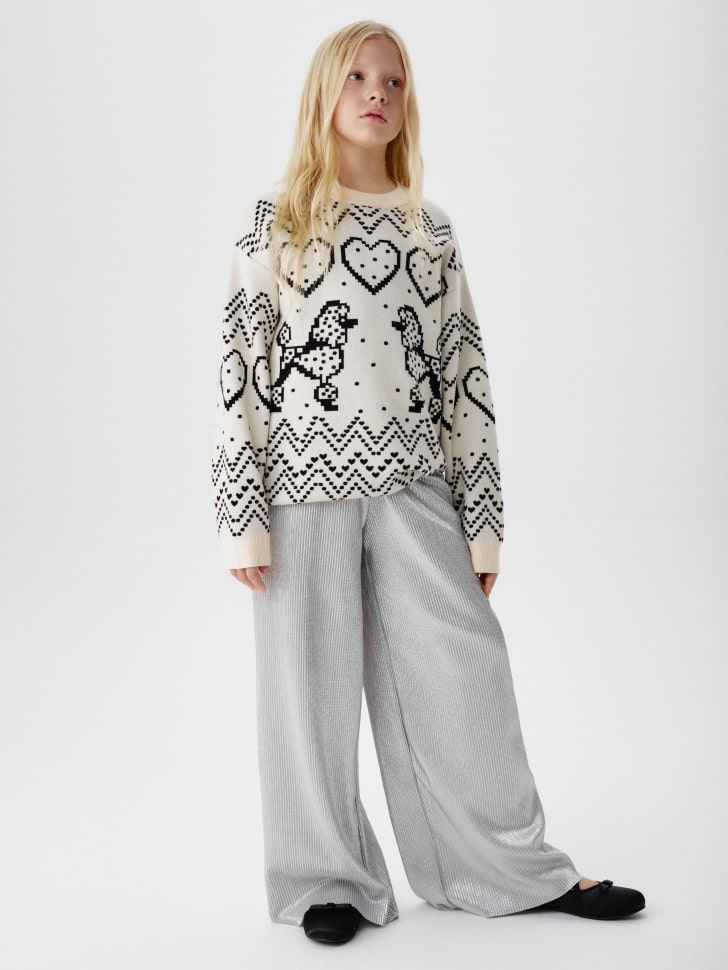 широкие плиссированные брюки для девочек 4680798763606 фотография