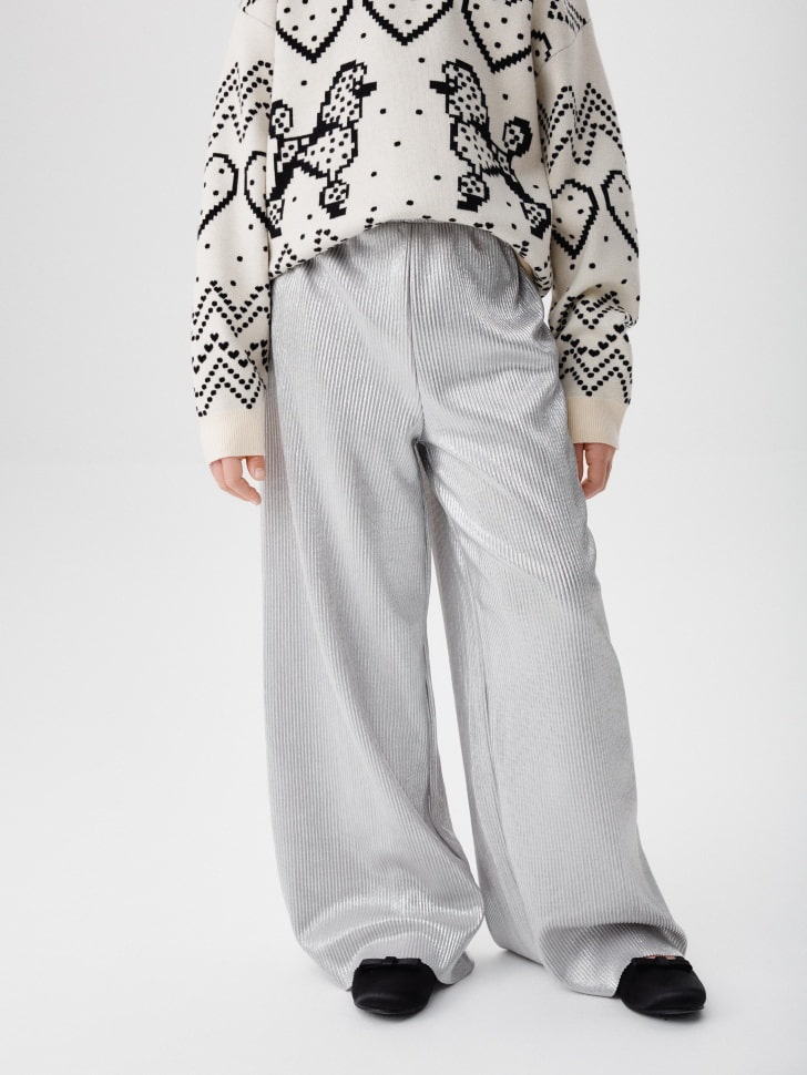 широкие плиссированные брюки для девочек 4680798763606 по акции