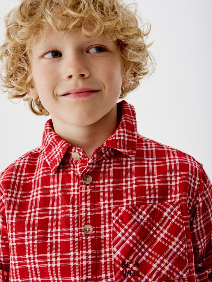 рубашка из твила в клетку для мальчиков 4680798625713 в интернет магазине