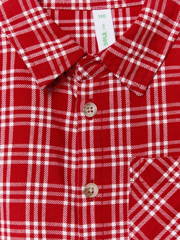 рубашка из твила в клетку для мальчиков 4680798625713 по низкой цене