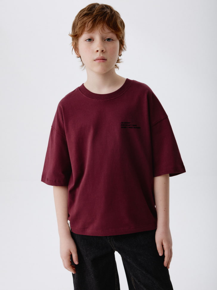 

Футболка оверсайз с новогодним принтом для мальчиков, SL5811070208