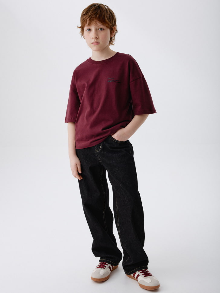 футболка оверсайз с новогодним принтом для мальчиков 4680798788432 по акции