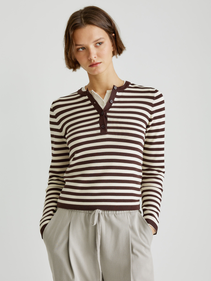 Джемпер SELA в полоску, разноцветный, арт. 33746