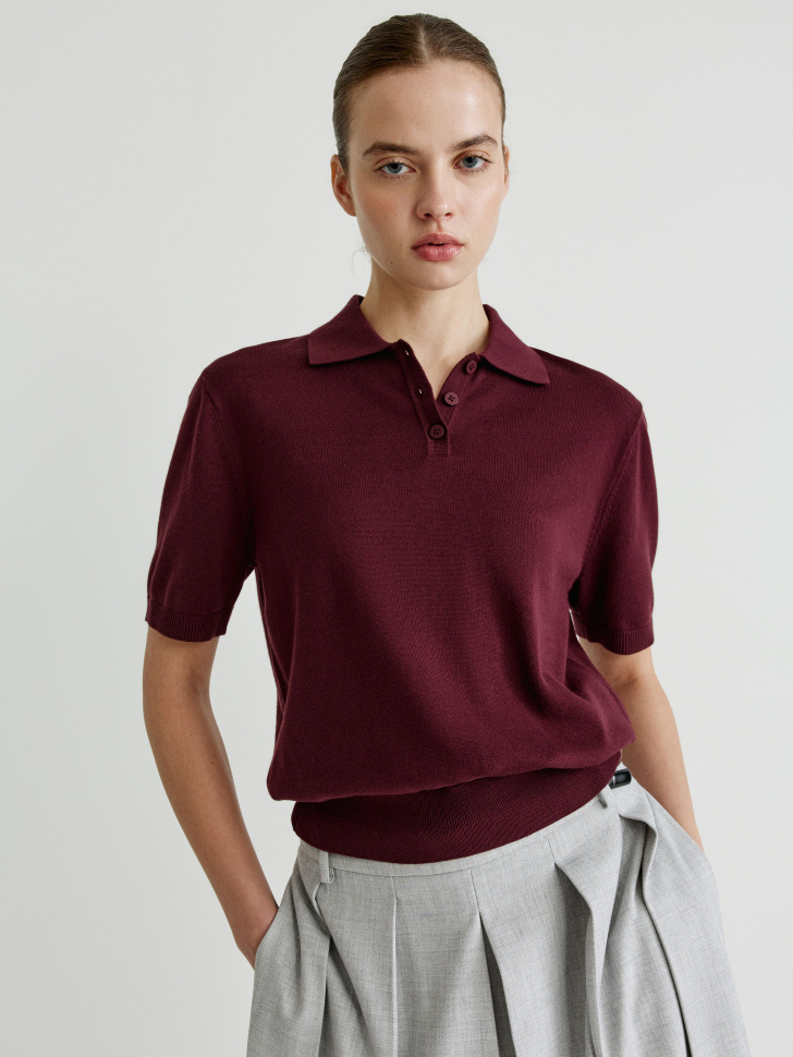 вязаный джемпер с воротником поло 4610517277688 фотография