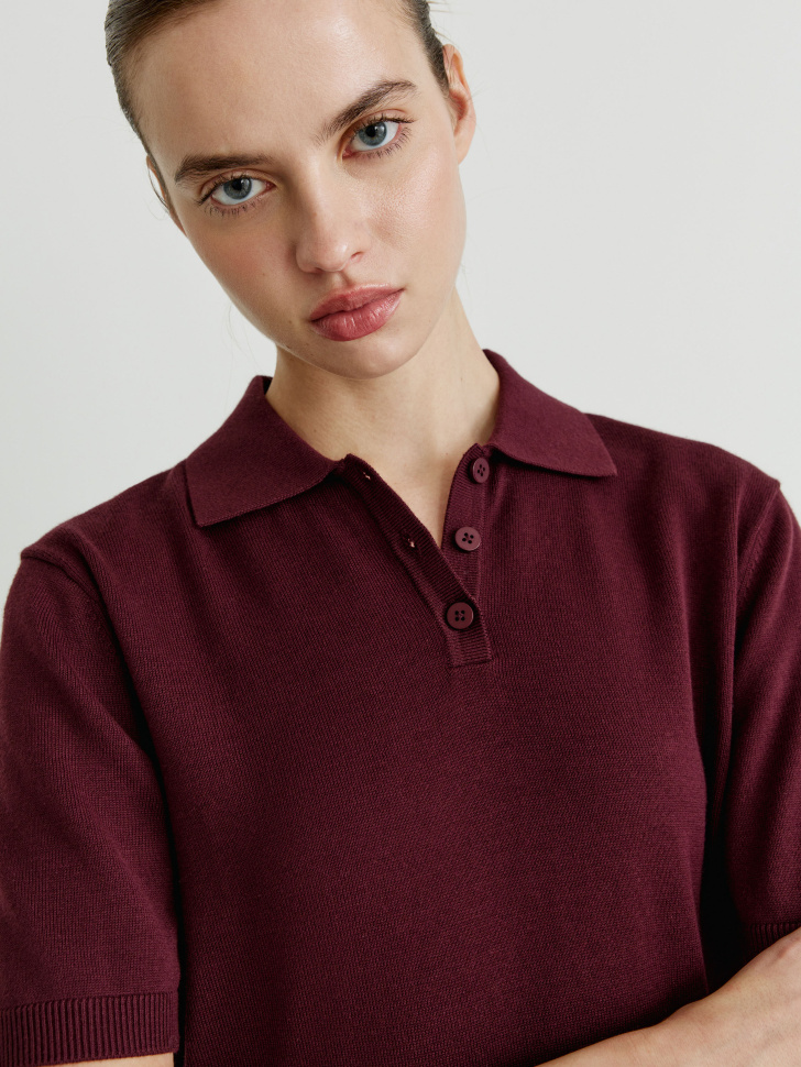 вязаный джемпер с воротником поло 4610517277688 в интернет магазине