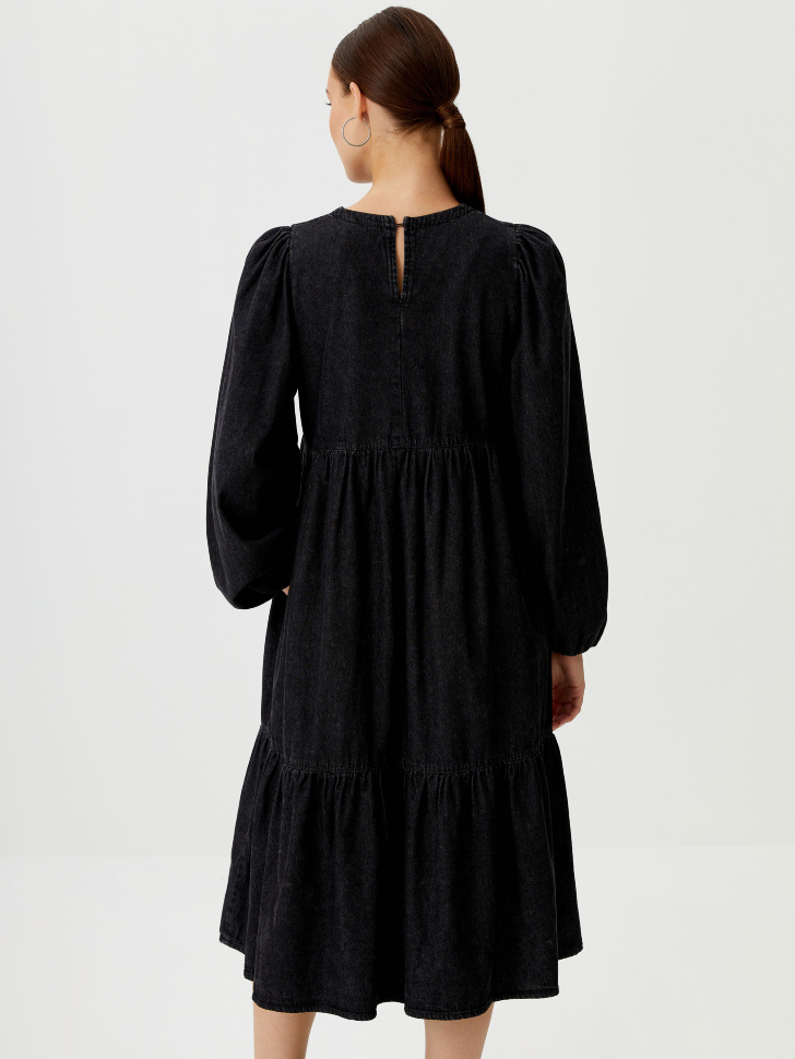 Джинсовое ярусное платье (черный, XS) от Sela