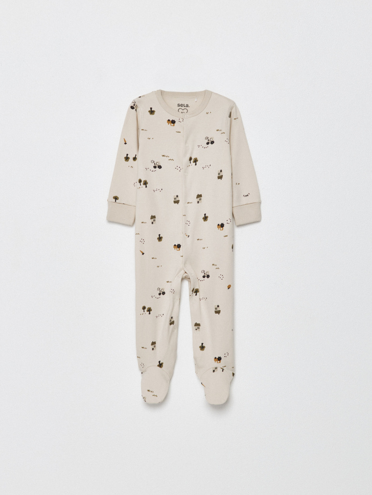 трикотажный комбинезон-слип с принтом для малышей 4680798123271 фотография